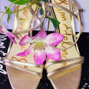 Sam Edelman strappy gold sandals.
